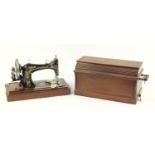 Vintage Singer sewing machine, model K441869 with oak case :For Further Condition Reports Please
