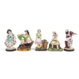 Five continental porcelain figures, the largest 12.5cm high :For Further Condition Reports Please