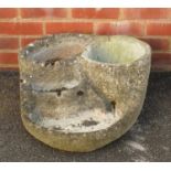 Stoneware garden waterfall planter, 24cm H x 54cm W x 54cm D :For Further Condition Reports Please