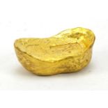 Chinese gold coloured metal ingot, 5.8cm wide :For Further Condition Reports Please Visit Our