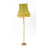 Brass standard lamp with shade :For Further Condition Reports Please Visit Our Website, Updated