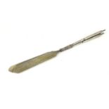 Russian silver letter opener, impressed AK makers mark, 24.5cm in length, 77.0g :For Further