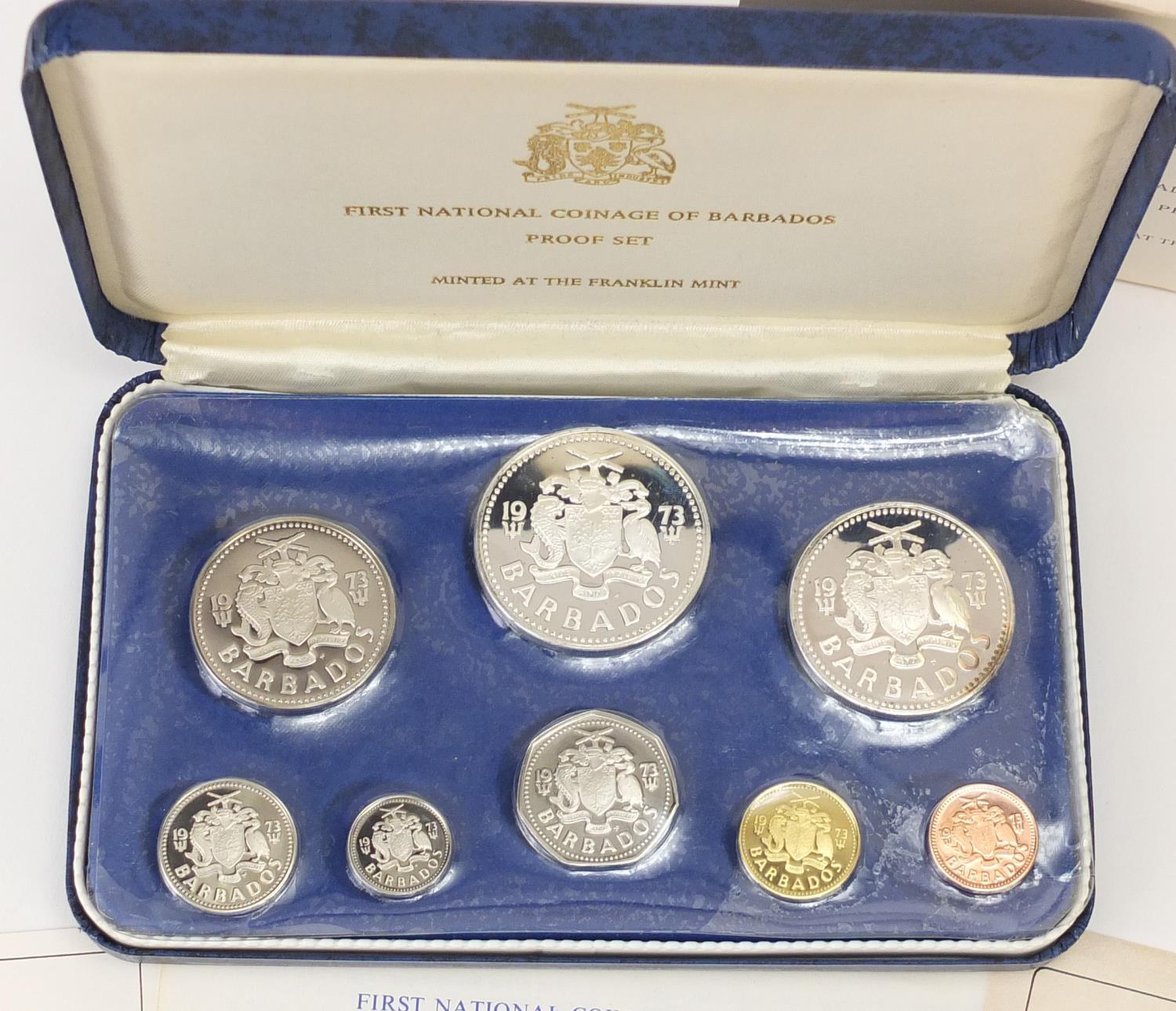 Queen's birthday silver ingot and two Barbados proof coin sets :For Further Condition Reports Please - Image 2 of 6