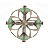 Art Nouveau style silver and enamel flower head brooch, indistinct makers mark, Edinburgh, 5.5cm