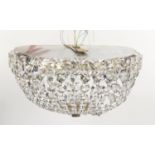 Circular cut crystal bag chandelier, 40cm in diameter x 18cm high :For Further Condition Reports