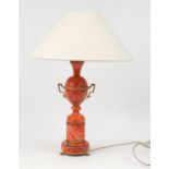 Ornate table lamp with gilt metal mounts and shade, overall 66cm high :For Further Condition Reports