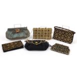 Vintage Clutch bags, some set with cabochon stones :For Further Condition Reports Please Visit Our