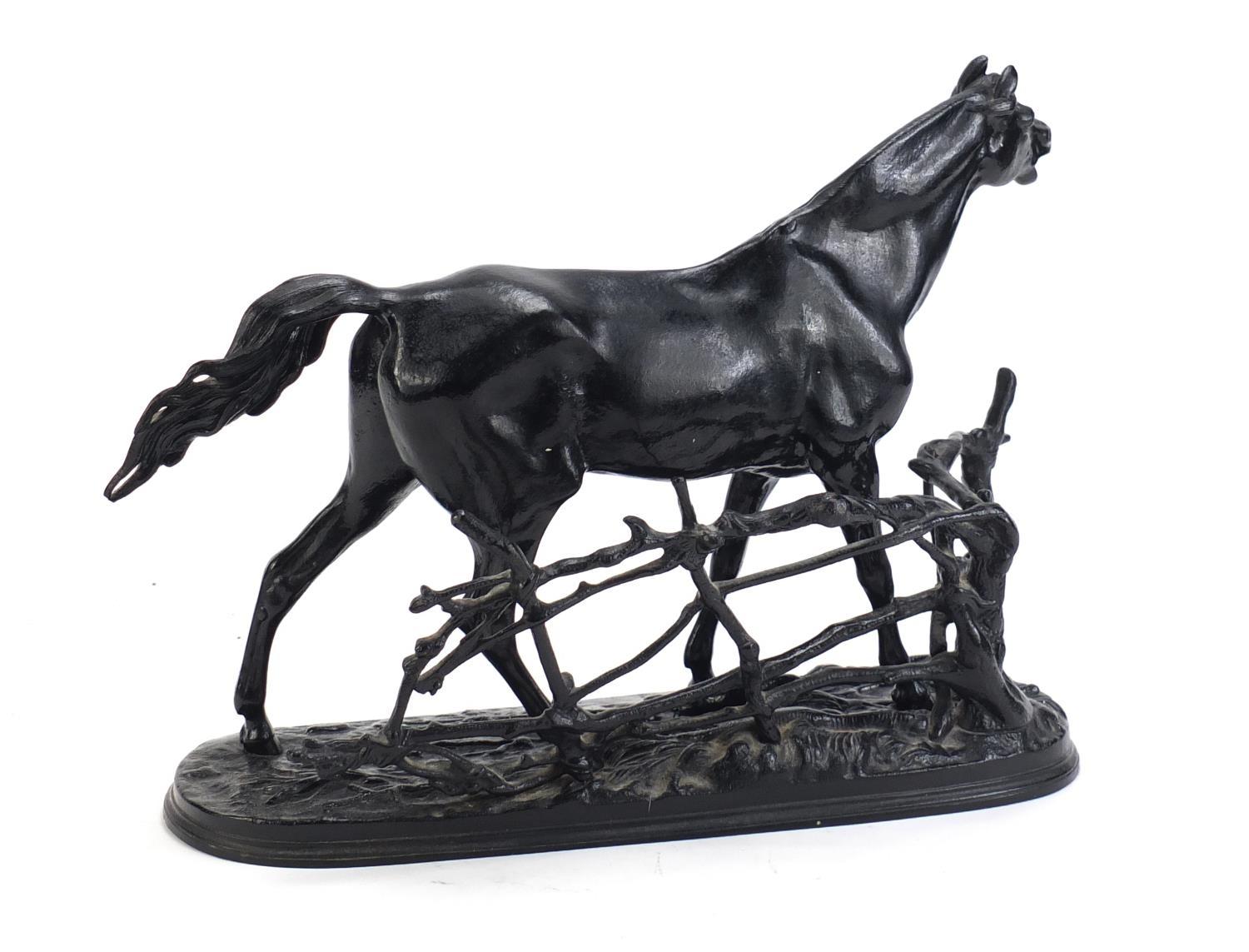 Russian painted metal study of a standing horse, 41cm in length :For Further Condition Reports - Image 3 of 5