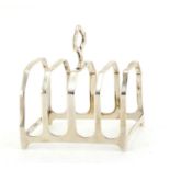 Silver four slice toast rack by William Greenwood & Sons, Birmingham 1926, 7.5cm wide, 60.8g :For