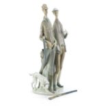 Large Lladro figure of hunters with a dog, 47.5cm high :For Further Condition Reports Please Visit