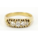 18ct gold diamond ring, size K, 3.5g :For Further Condition Reports Please Visit Our Website,