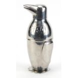 Novelty cocktail shaker in the form of a penguin, 20cm high :For Further Condition Reports Please