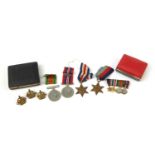 British military World War II militaria including medals and two oak leaves :For Further Condition