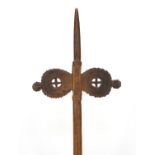 Scandinavian carved wooden pole, 80cm long :For Further Condition Reports Please Visit Our