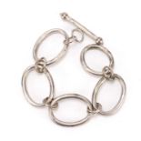 Silver large chain link design bracelet, 22cm in length, 31g :For Further Condition Reports Please