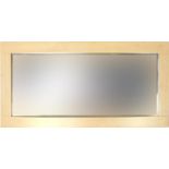 Contemporary rectangular light wood mirror, 120cm x 60cm :For Further Condition Reports Please Visit