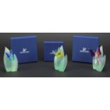 Three Swarovski crystal butterflies with boxes, 9cm high :For Further Condition Reports Please Visit