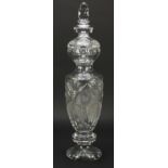 Large good quality cut glass vase and cover, 51.5cm :For Further Condition Reports Please Visit