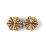 Pair of 9ct gold flower head earrings, 9mm in diameter, 0.8g :For Further Condition Reports Please
