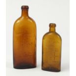 Two antique Warners safe cure glass bottles :For Further Condition Reports Please Visit Our Website,