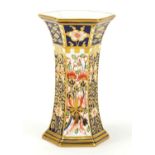 Royal Crown Derby Old Imari hexagonal vase, paper label to the base, 13.5cm high :For Further
