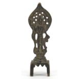 Tibetan bronze deity, 13cm high :For Further Condition Reports Please Visit Our Website, Updated