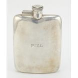 Large silver hip flask by James Dixon & Sons Ltd, Sheffield 1943, 16cm high, 255.8g :For Further