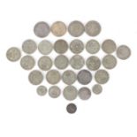 British pre-decimal coins including two shillings, 290g :For Further Condition Reports Please