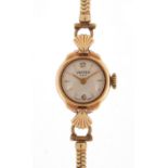 Ladies 9ct gold Vertex wristwatch with 9ct gold strap, 13.8g :For Further Condition Reports Please