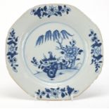 18th century Chinese blue and white porcelain plate, 22cm in diameter :For Further Condition Reports