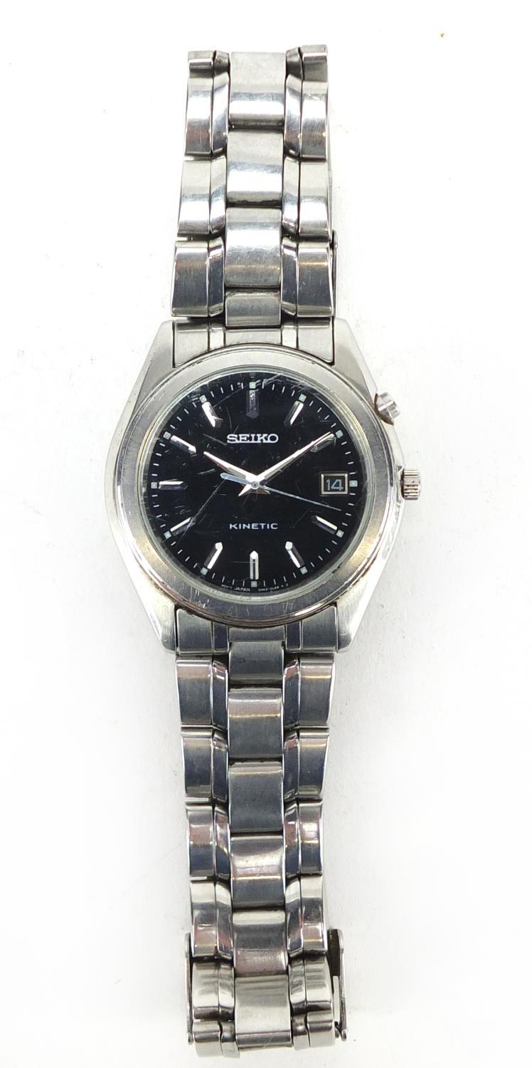 Gentleman's Seiko kinetic wristwatch with date dial, numbered 851259, 36mm in diameter excluding the - Image 2 of 5