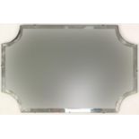 Art Deco wall hanging mirror with bevelled glass, 75cm x 49cm :For Further Condition Reports