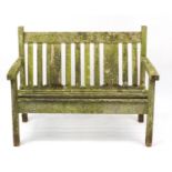Teak garden bench, 115cm in length :For Further Condition Reports Please Visit Our Website,