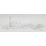 Cut crystal and glassware including Waterford, Brierley, decanters and fruit bowls :For Further