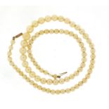 Simulated pearl necklace with 9ct gold clasp :For Further Condition Reports Please Visit Our