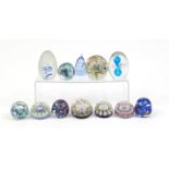 Colourful glass paperweights including Perthshire, the largest 9.5cm high :For Further Condition