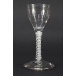 George III wine glass with air twist stem, 13.5cm high :For Further Condition Reports Please Visit