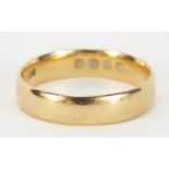 18ct gold wedding band, size Q, 4.3g :For Further Condition Reports Please Visit Our Website,