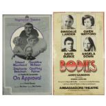 Hay Market Theatre poster for 'On Approval' signed by Edward Woodward, together with a theatrical
