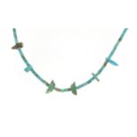 Egyptian blue faience bead necklace, 48cm in length, 8.9g :For Further Condition Reports Please