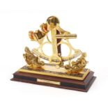 National Maritime Historical Society sextant with display stand by the Franklin Mint, 19cm high x