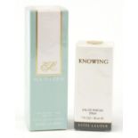 Two as new, sealed Estée Lauder Parfum sprays comprising 30ml Knowing and 67ml Youth-dew :For