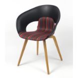 Swedish Deli KS-161 chair by Skandiform with striped upholstery, 82cm high :For Further Condition