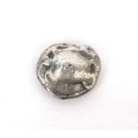 16th century Greek silver Stater, the reverse with a sea turtle, approximately 2cm in diameter,