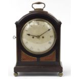 Regency mahogany bracket clock with twin Fusee movement, the circular dial with Roman numerals