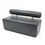 Contemporary two seater settee with grey upholstery, 74cm H x 117cm W x 57cm D :For Further