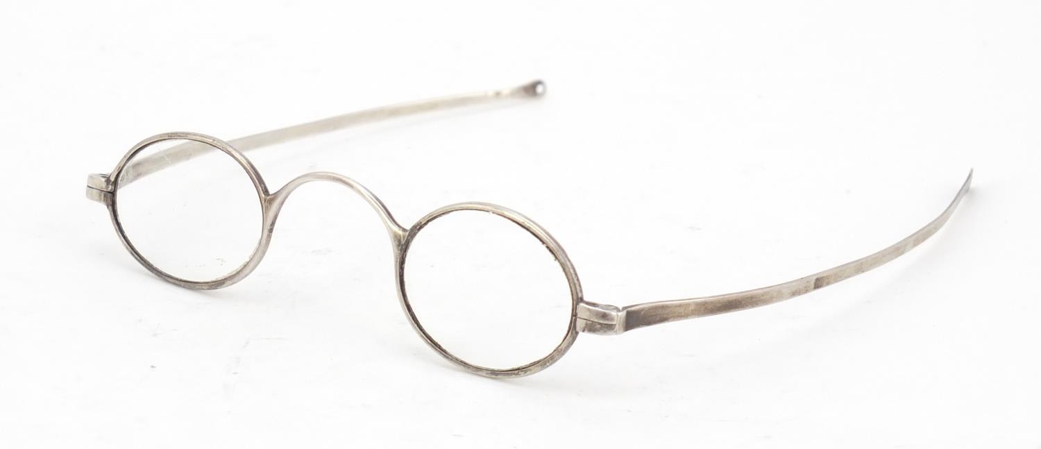 Pair of William IV silver folding spectacles, 14.9g :For Further Condition Reports Please Visit