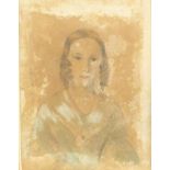 Attributed to Lady Elizabeth Eastlake 1839 - Portrait of a female, pencil and watercolour, inscribed