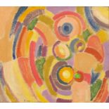 Manner of Robert Delaunay - Abstract composition, colourful shapes, French school oil on canvas,