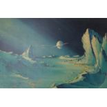 P Lightfoot - Sunlight on Saturn vintage print, framed, label verso, 76cm x 50cm :For Further